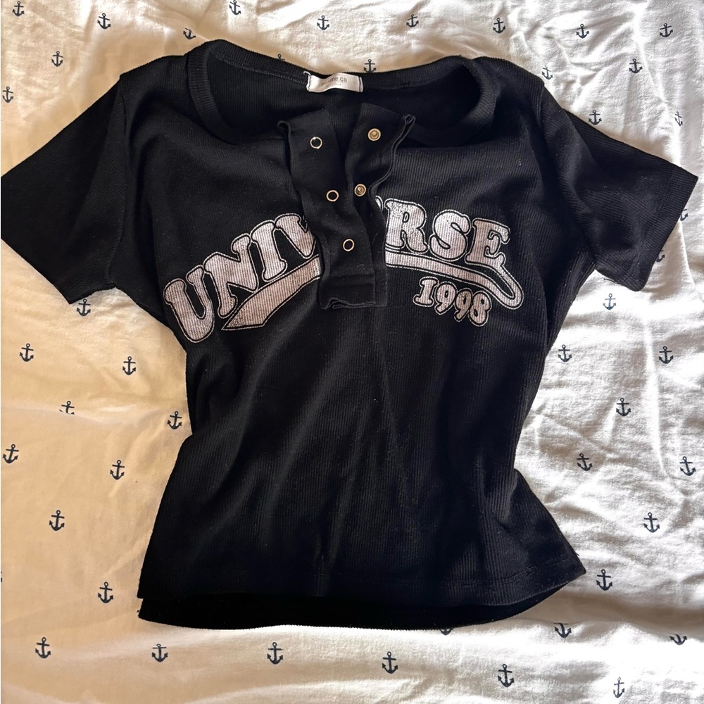 Cropped Snap Tee (black)